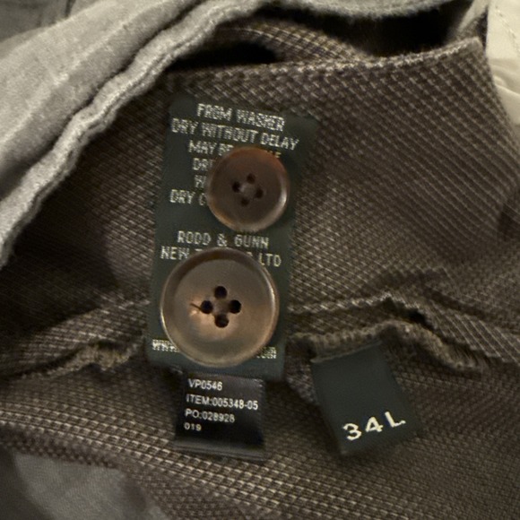 Rodd & Gunn Men's Pants Brown Gray 34x30 Straight Fit Woven in Italy Preppy - Picture 11 of 11